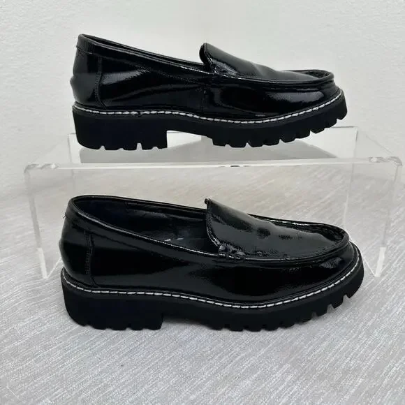 Donald Pliner Hope Patent Loafers Black Lug Sole Slip On Shoes Women 6M - Picture 12 of 12